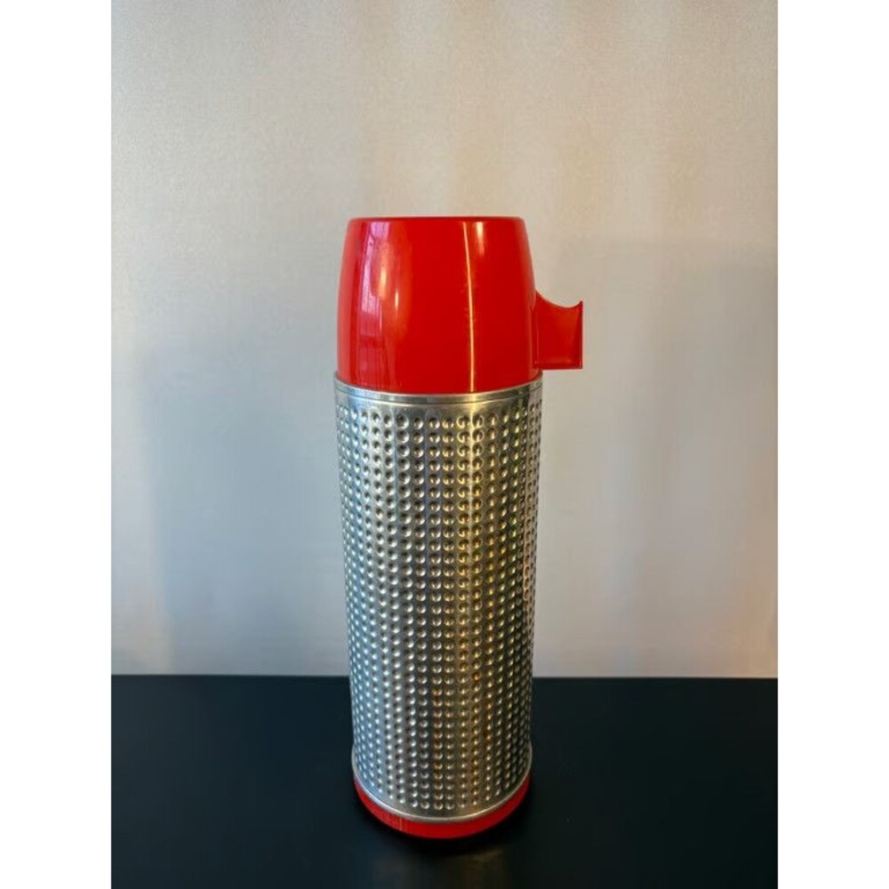 Vintage Aladdin Red Silver Insulated Beverage Server Set